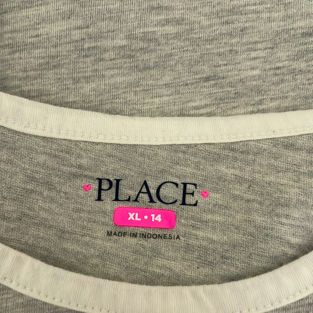 Gray and White Long Sleeve Top